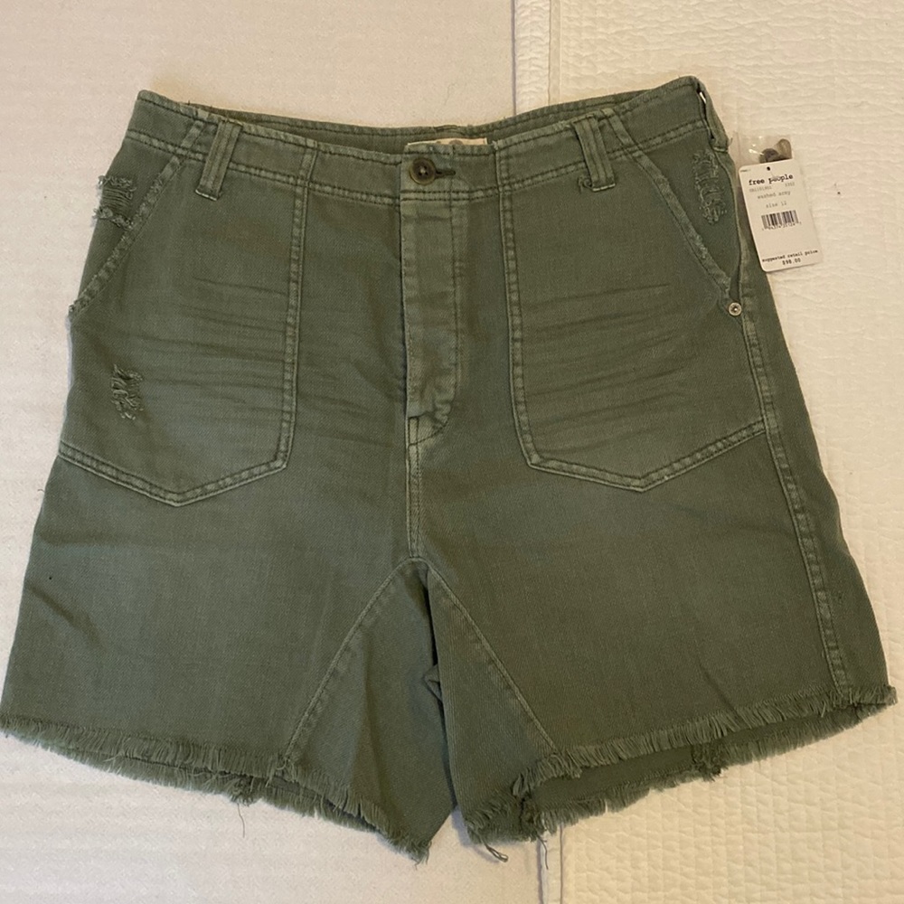 Free People washed army short! NWT.